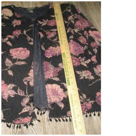 Lane Bryant Sz 22/24 Black Floral Beaded Boho Cardigan Jacket Fairy Grunge - Picture 7 of 11